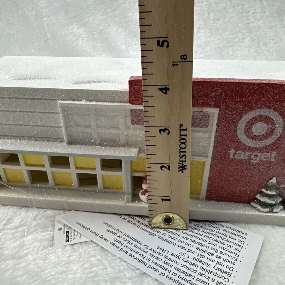2023 New Target Store Lighted Building Snowy‎ Glitter Christmas Village NWT